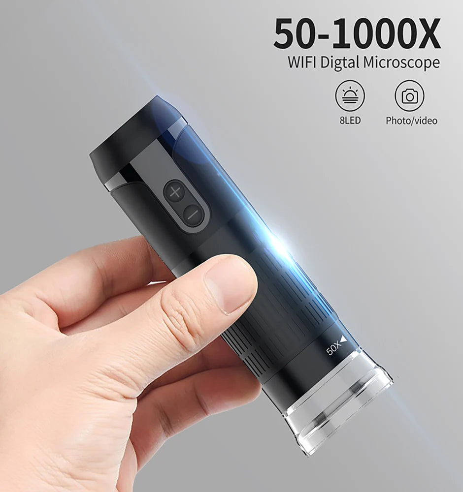 Digital Microscope Wireless Pocket Handheld USB Microscopes 50x-1000x Zoom Inspection Camera Compatible with iPhone Android PC