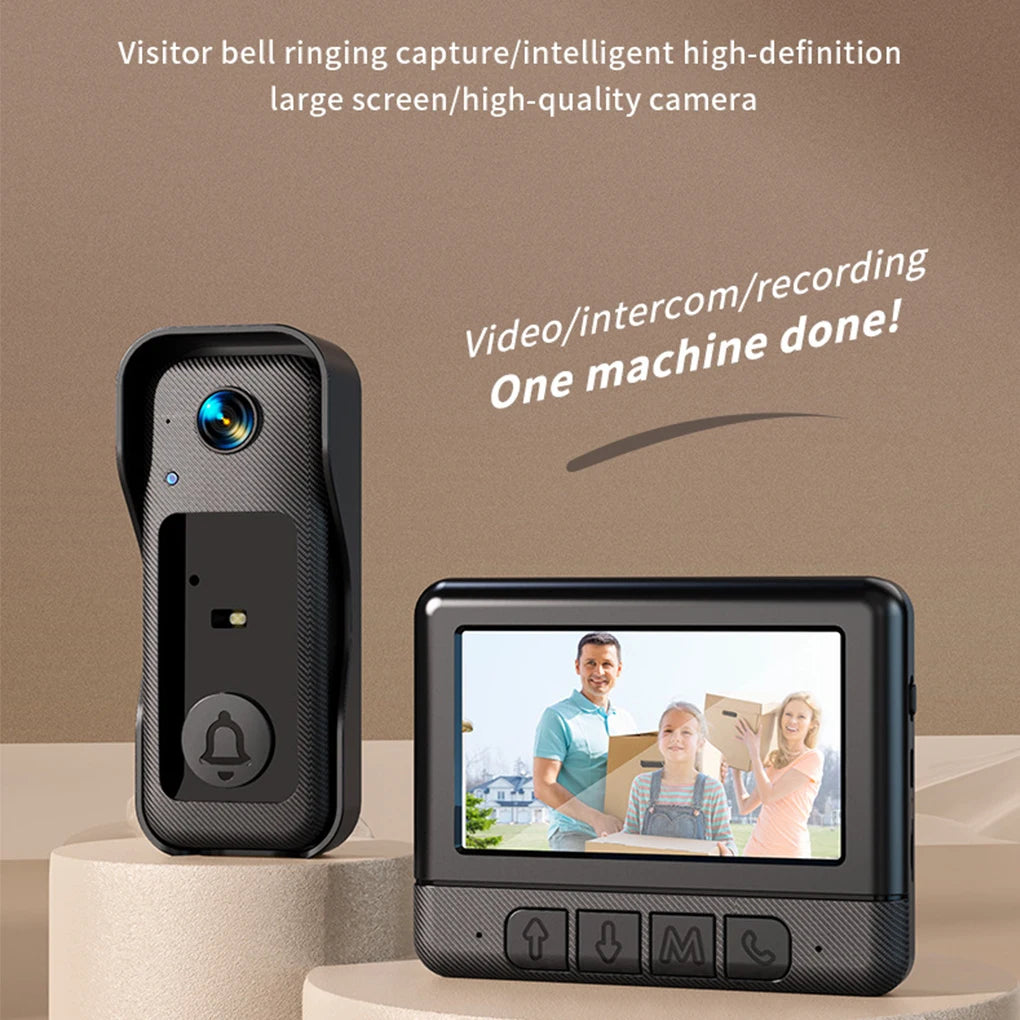4.3’’video Doorbell 2.4G 130° Security Camera Door and Screen Intercom Door Bell IR Night Vision Wireless Doorbells Home Safety