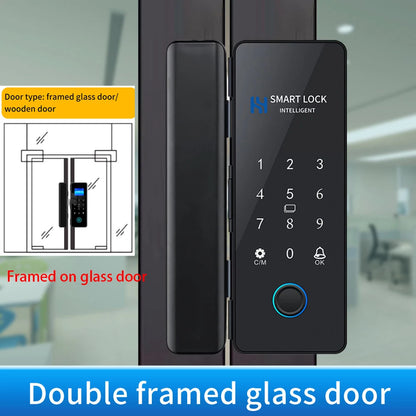 Smart Door Lock For Wooden Sliding Glass Door HAHALock App Biometric Fingerprint Lock Bluetooth IC Card Electronic Digital Lock