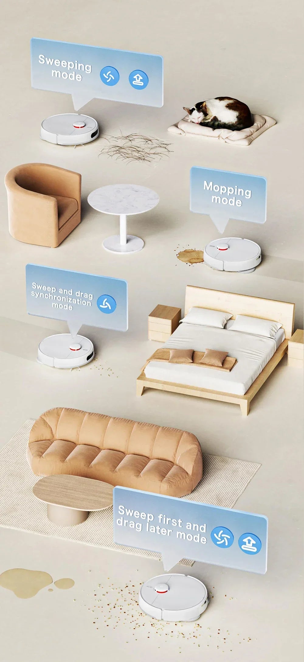 2025 Xiaomi Self Robot Vacuum Cleaners Mop 2 Smart Home Sweeping High Speed Rotary Scrubbing 5000PA Cyclone Suction LDS Laser