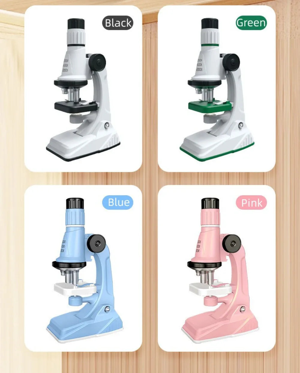 Microscope Portable 1200x HD Eyepiece Kids Science Education Experiment Exploration Set Gift Toys