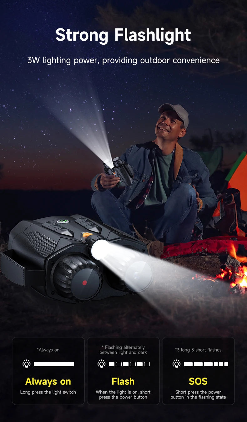 Night Vision Binoculars 4K Infrared 5W IR Rechargeable 10X Digital Zoom 800 Meters Darkness Goggles for Hunting & Surveillance