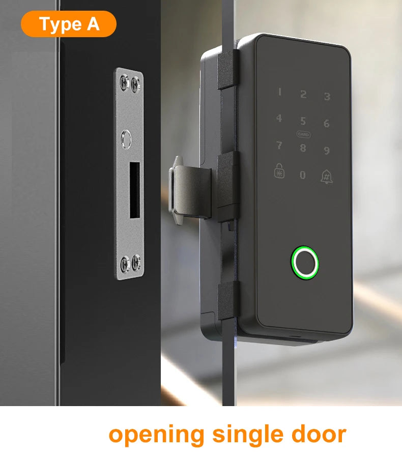 TYSH Fingerprint Smart Door Lock Digital Electronic Lock Glass Door Lock Front Door Wifi Smart Lock Door Tuya Smart Home