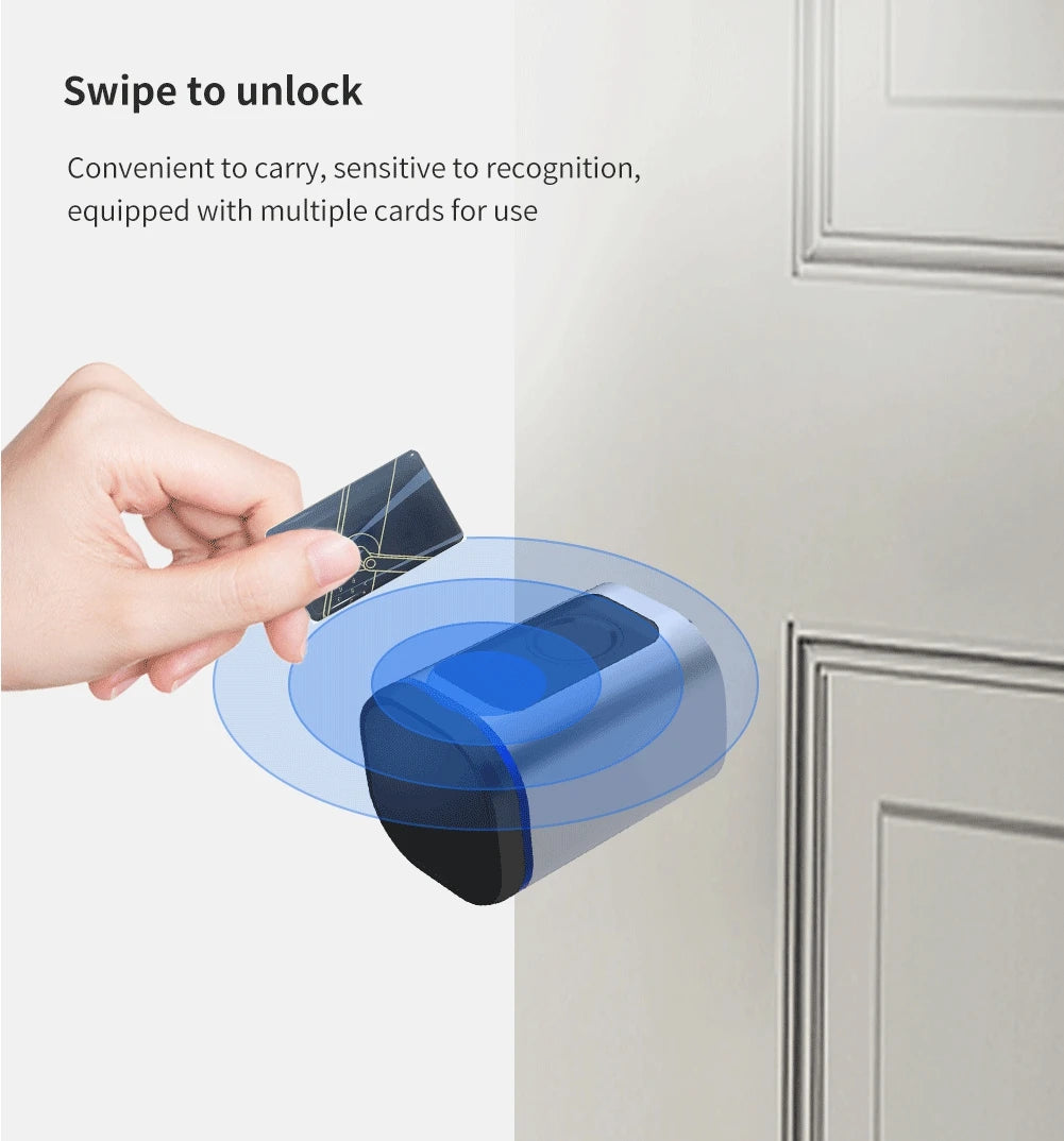 IAooGee L31 smart door lock with IC card/key/fingerprint/application, easy to install, suitable for office and apartment use