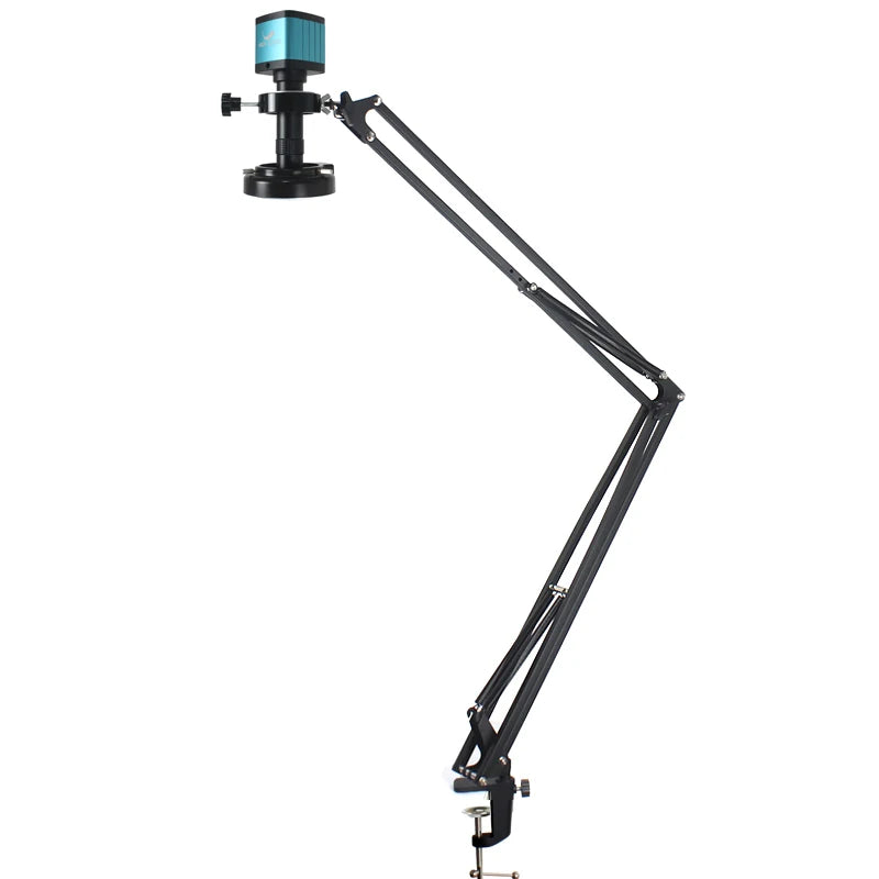 48MP 4K 1080P HDMI USB Industrial Digital Microscope Camera with C-Mount Lens 130X Zoom Cantilever Stand for Repair Soldering
