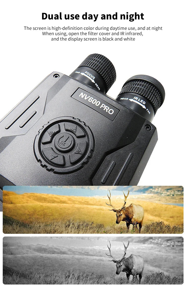 5K Night Vision Binoculars HD Full Dark 500M With Screen Digital Zoom Infrared Goggles Observing Animals Camping Hunting