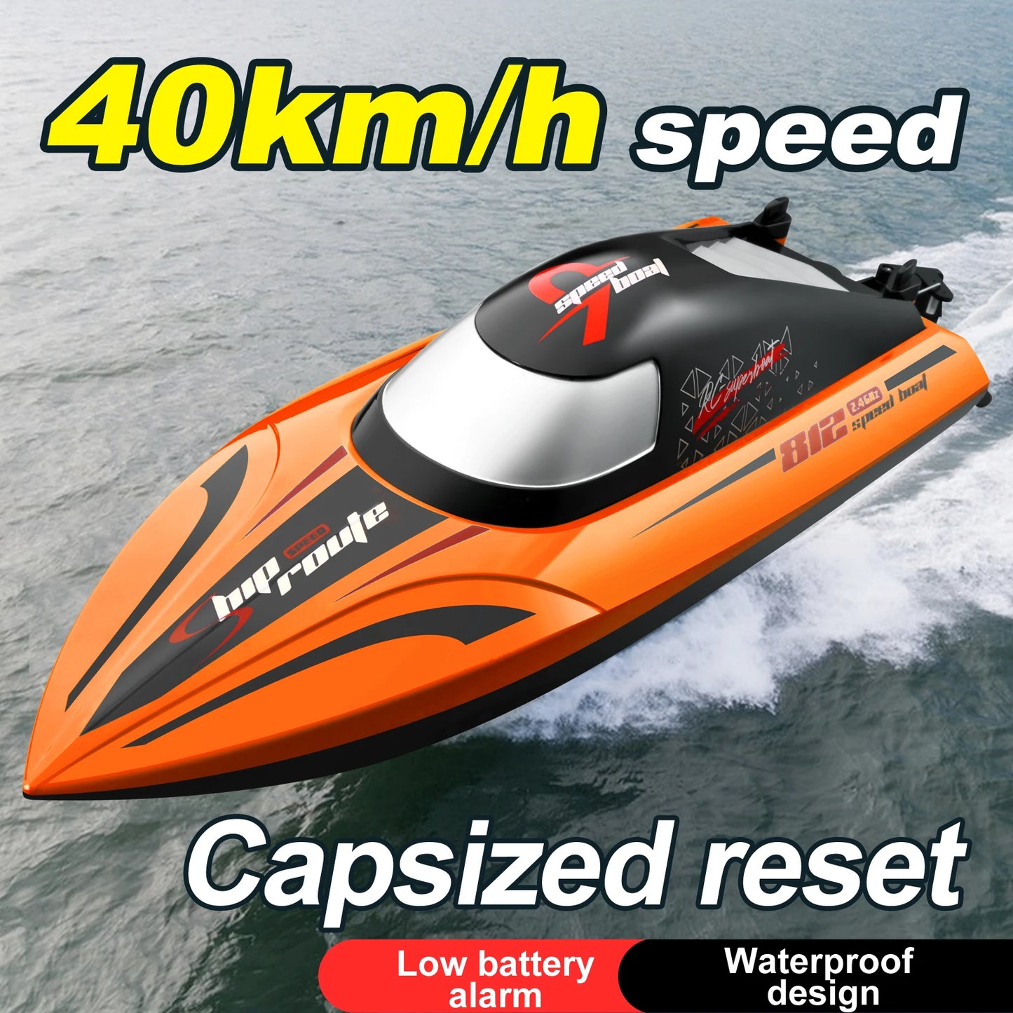 812 RC Boat 2.4Ghz 35km/h High-Speed Remote Control Racing Speedboat Water Speed Ship Endurance 25 Minutes Children Model Toy