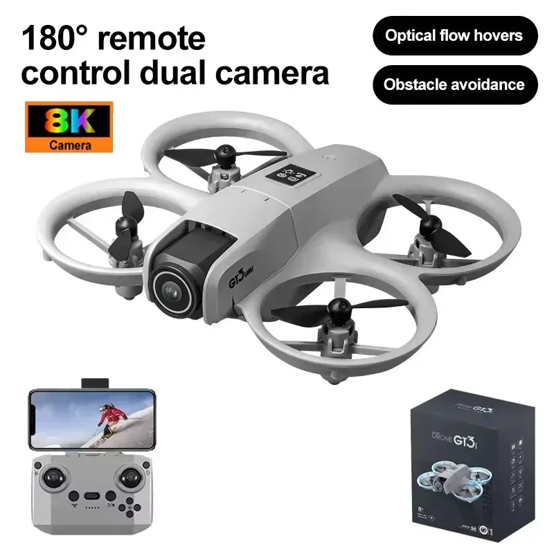 GT3 Drones Mini 8K HD Dual Camera Intelligent Obstacle Avoidances Aerial Photography Flyer Optical Flow Positioning Beginner UAV