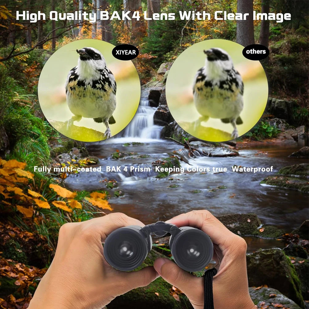40x22 HD Powerful Binoculars 2000M Long Range Folding Mini Telescope BAK4 FMC Optics For Hunting Sports Outdoor Camping Travel