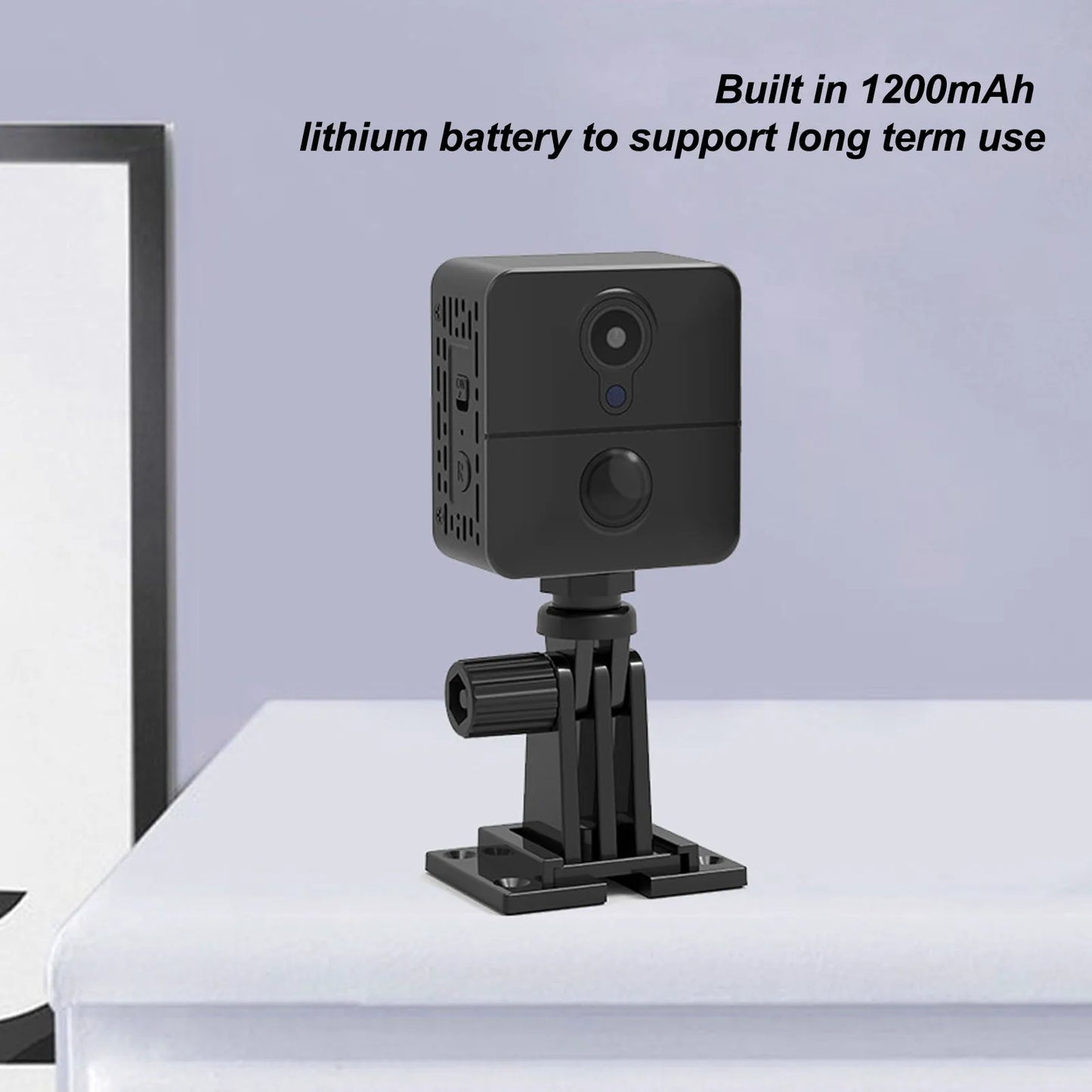 Indoor Security Camera Small Security Camera Human Detection 1080P Night Vision 2 Way Talk 1200mAh Battery Wireless WiFi Camera