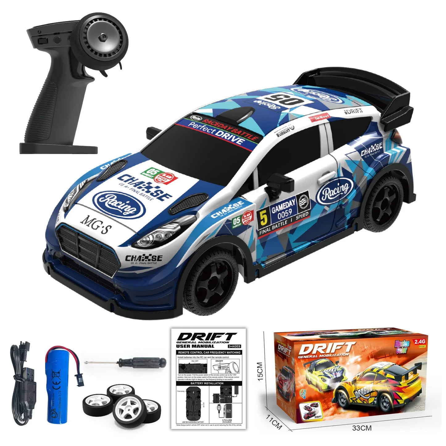 Rc Cars Drift Racing 1:18 High Speed Radio Control Car Remote Control Car 2.4G Wireless Colorful Light Portable Toys for Boys