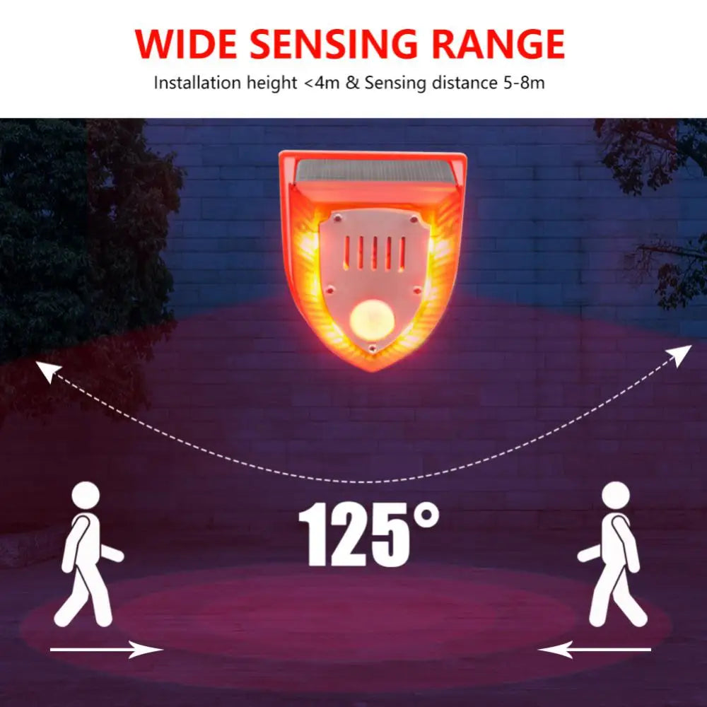 Solar Alarm Lamp Siren Wireless Motion Sensor Outdoor Waterproof 129dB Alarm Light Drive Away Wolf Wild Alarm System Detector
