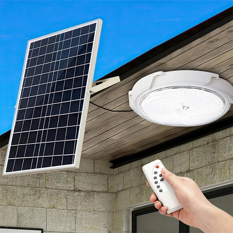 Solar Outdoor Ceiling Lights LED Security Lights with Remote Control Waterproof Solar Flood Wall Lights for Garden Ceiling lamps