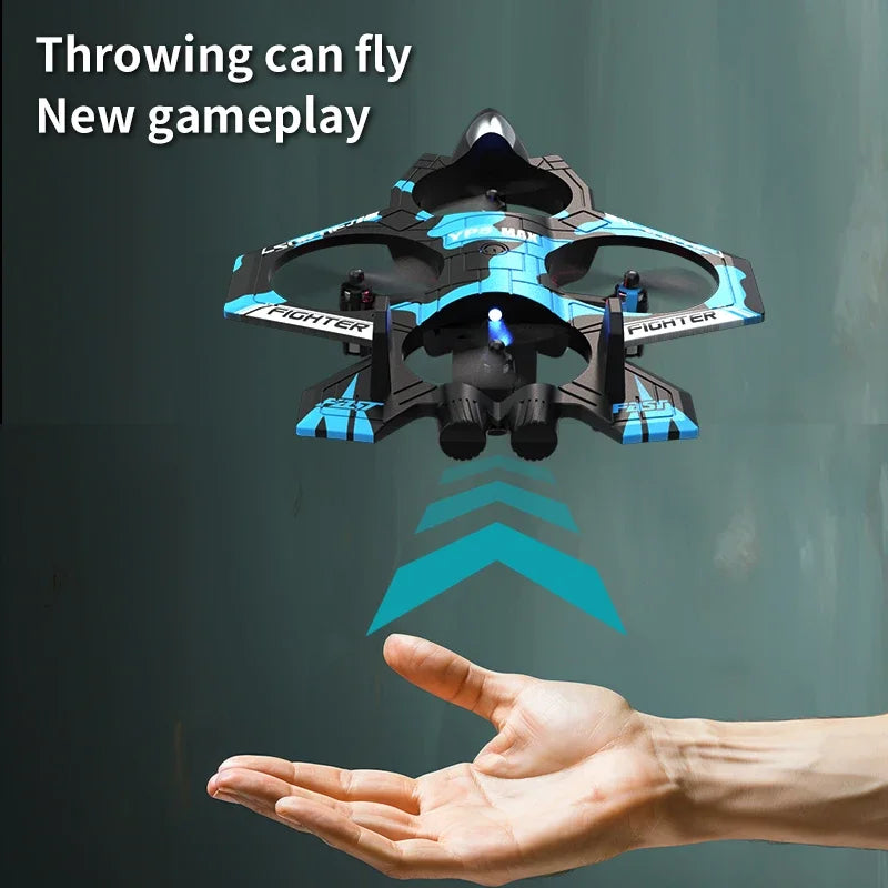 2.4GHz RC Plane, 4-axis Gyro Remote Control Airplane, 360° Flip Fighter Jet Toy, Helicopter Quadcopter, Easy to Fly RC Glider