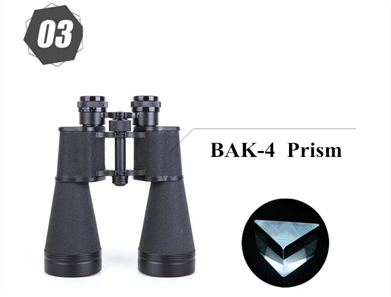 Professional Binoculars Baigish 8x30 10x40 10x50 12x4515x60 20x50 8-24x40 Powerful Military Telescope Long Range Monocular BAK4