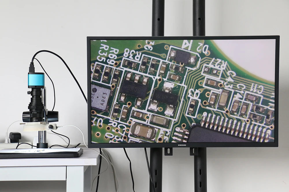 48MP 2K 4K HDMI USB Electronic Industrial Video Microscope C mount Camera For PCB Soldering Jewelry Trinocular Stereo Microscope