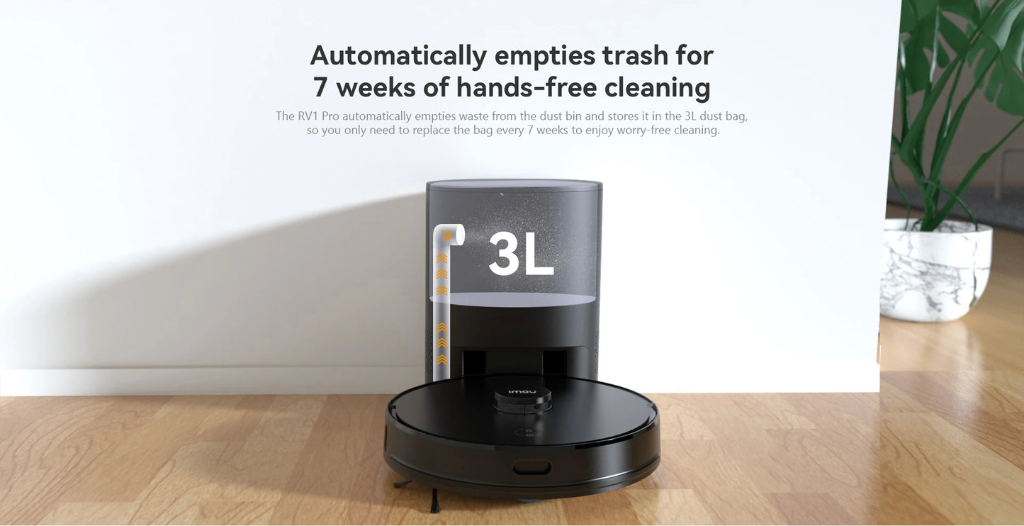 IMOU RV1 Pro Strong Suction Robotic Vacuum Cleaner Robot Self-empty Sweeper Aspirador Friegasuelos Home Appliance