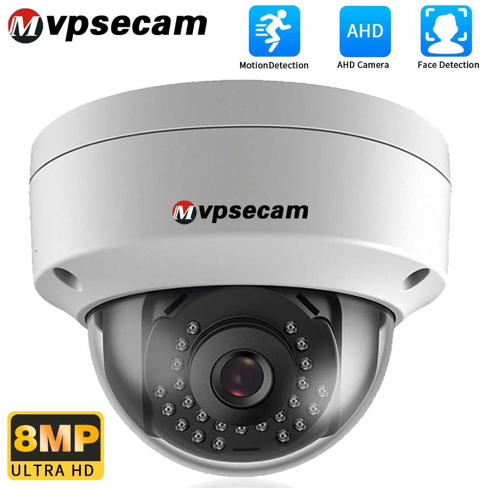 4K 8MP Wired CCTV Analog Security Surveillance Camera Outdoor Waterproof Face Detection Xmeye AHD Metal Dome Surveillance Camera