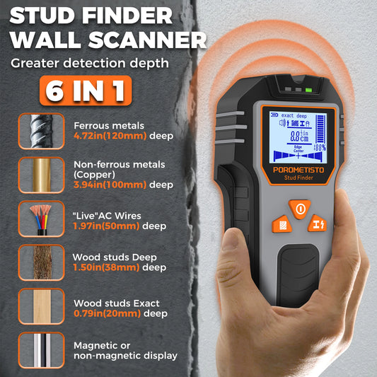 Multifunctional Handheld Metal Detector Stud Wood Finder Electronic Wall Detector Finders Wood Metal Cable Measuring Instrument