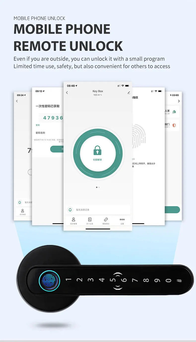 Smart Fingerprint Door Lock Handle for Home Apartment With Key card Digital Door Lock Keypad Keyless Entry electronic lock