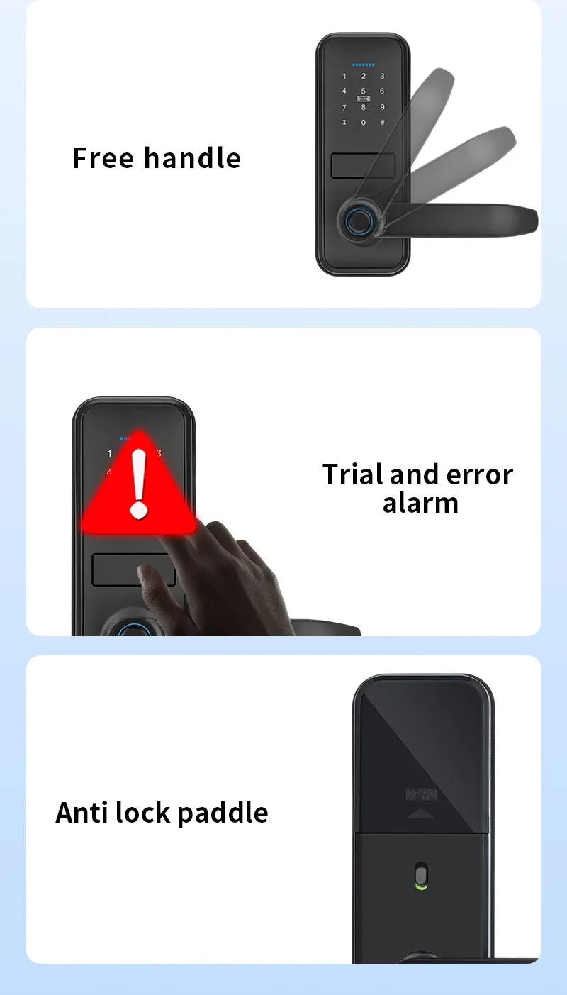 Tuya TTlock Smart Door Lock Fingerprint Door Lock Password Fingerprint IC Card Key APP Remote Unlock Eletronico Digital 도어락
