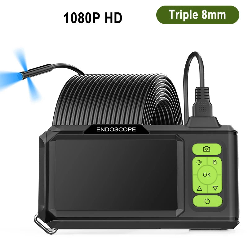 Industrial Endoscope 4.3'' IPS Screen Autofocus Camera HD1080P Single Dual Triple Lens USB Probe Car Inspection Borescope LEDs