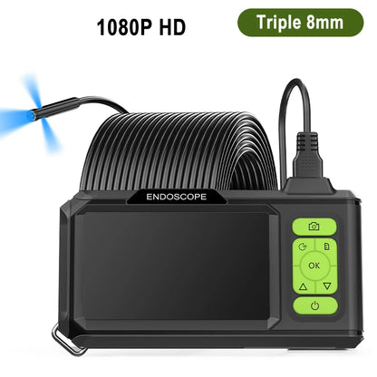 Industrial Endoscope 4.3'' IPS Screen Autofocus Camera HD1080P Single Dual Triple Lens USB Probe Car Inspection Borescope LEDs