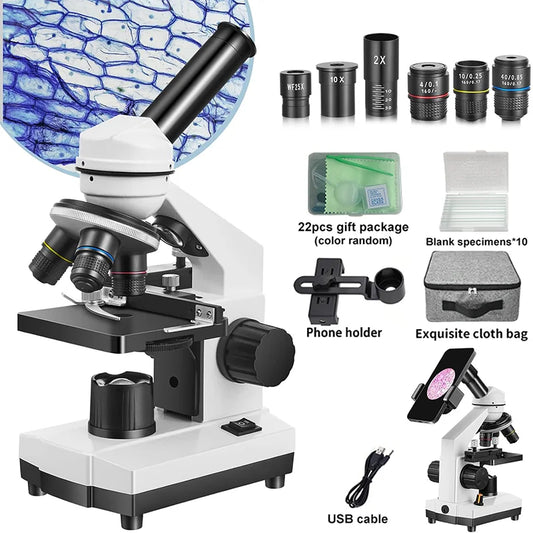 Microscope for Kids，40X-2000X Compound Microscope with for Home School Laboratories for Children Students