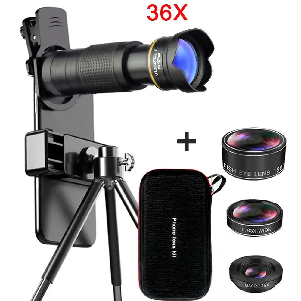 4K HD 36X 8-40X Optical Telescope Phone Camera Lens Telephoto Lens For iPhone Xiaomi Smartphone Lenses lente para celular
