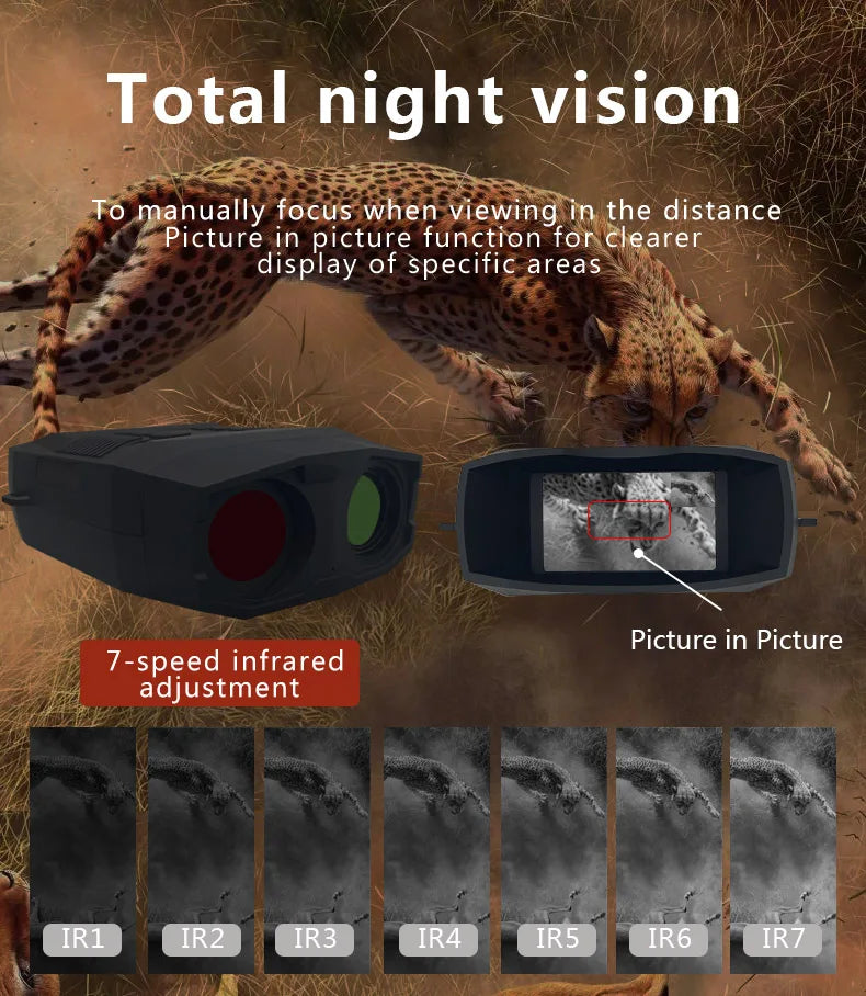 4K 60MP 3Inch Large Screen  8X Zoom NV6000 Full Color Night Vision Instrument  Googles Binocular Take Photo&Video Digital Camera