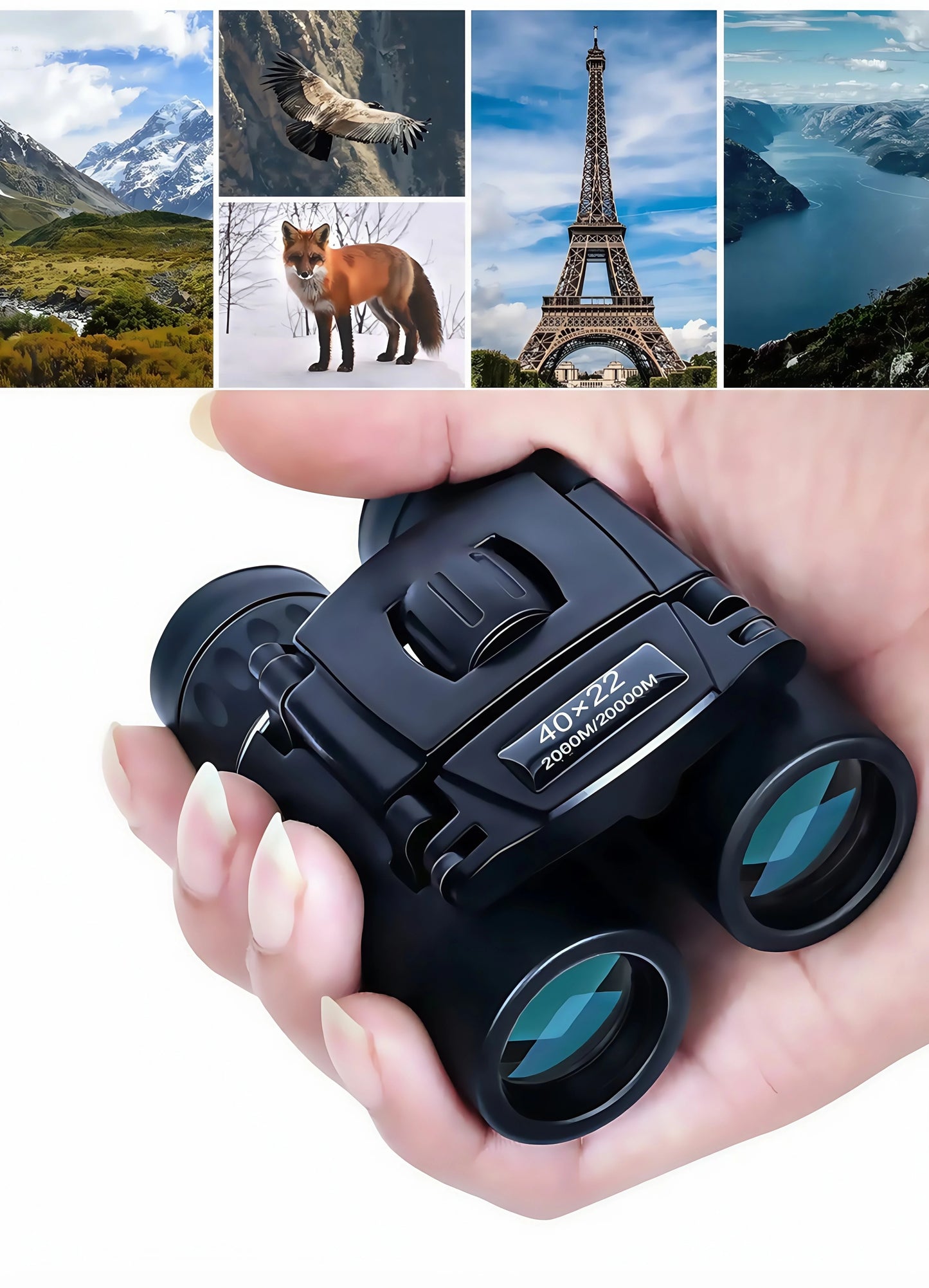 22x40 HD Binoculars for Adults, 2000M Long Range - BAK4 FMC, Compact & Waterproof for Hunting, Bird Watching, Camping