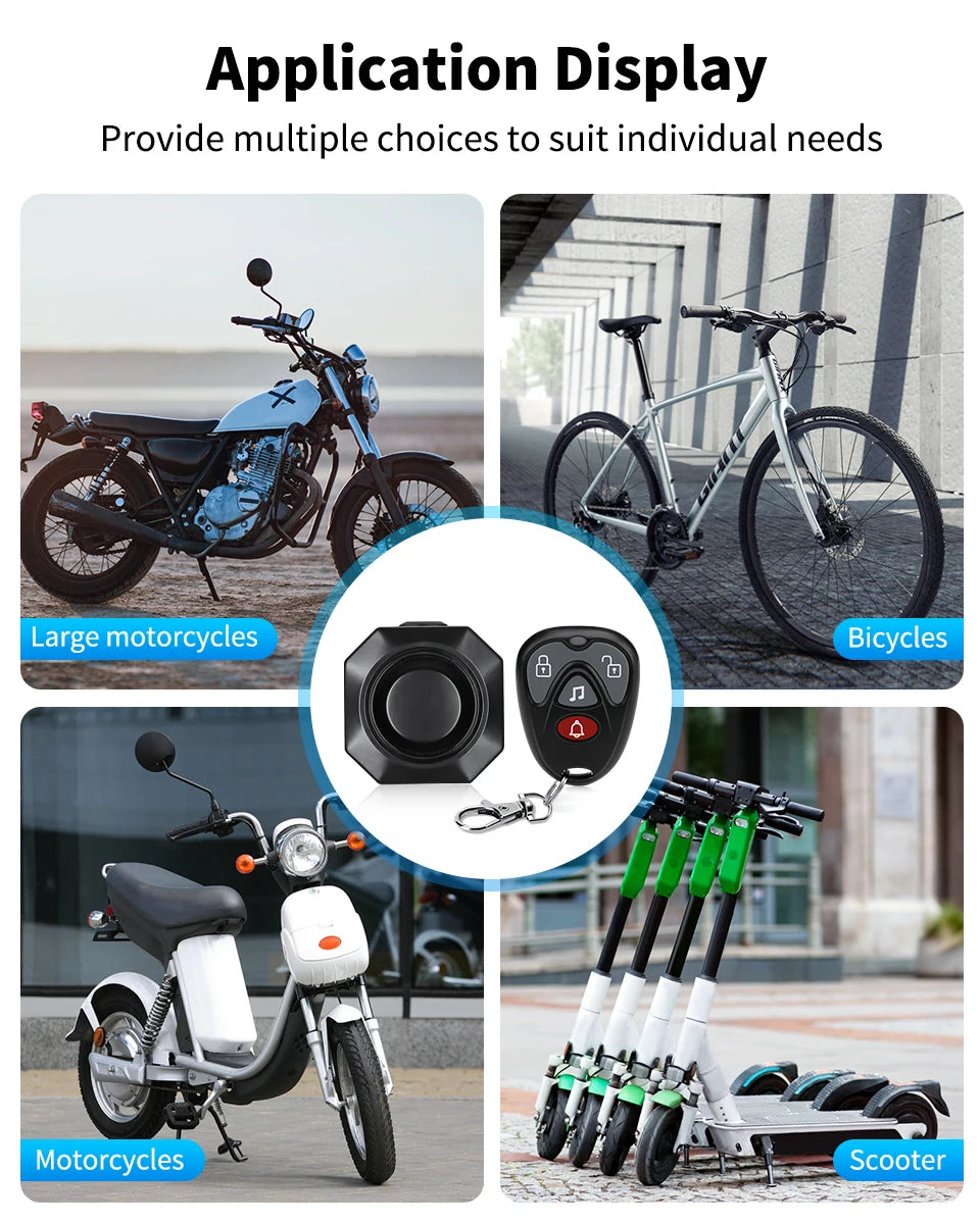 Hollarm Bike Alarm Anti-theft Wireless Vibration USB Charging Motorcycle Security System Waterproof Electric Scooter Alarm