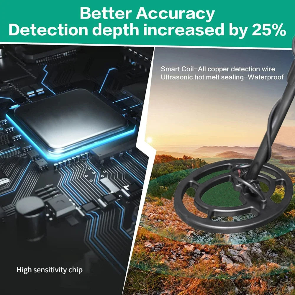 Professional Metal Detector High Performance Underground Metal Detector MD6250 Three Detect Mode Coins Jewelry All Metal MD-6250