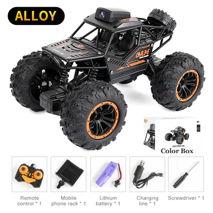 Rc Car With HD Camera FPV WIFI Machine On Remote Control Stunt 1:18 2.4G SUV Radiocontrol Climbing Toys For Kids on a Sign