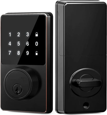 Smart Lock with password, Keyless Entry Door Lock with Touchscreen Keypads, Easy to Install, App Unlock, 50 User Codes