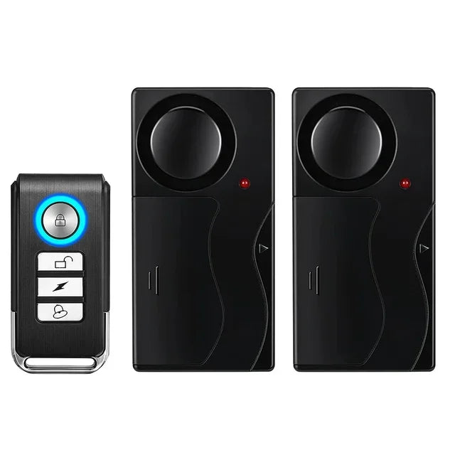 Camluxy Anti-Theft Alarm 110db Loud Door and Window Alarm Wireless Vibration Alarm with Remote Control Bicycle Security Sensors