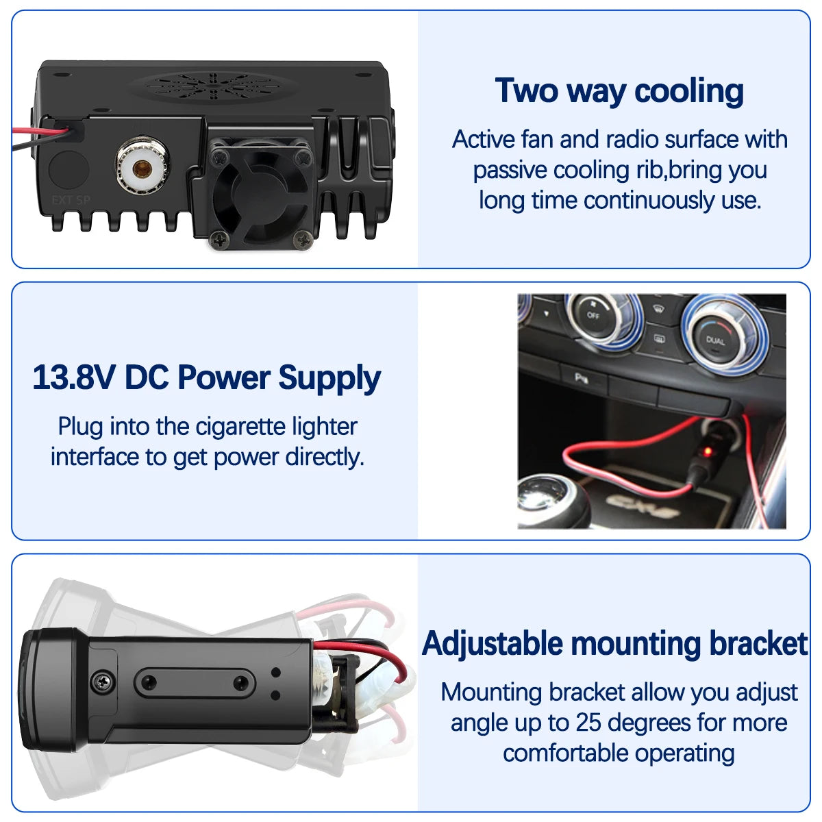 ABBREE Walkie Talkie AR-318 Mini Mobile Radio 25W U/V Band Long Range Dual Mode Watch Voice Encryption Car Walkie Talkie