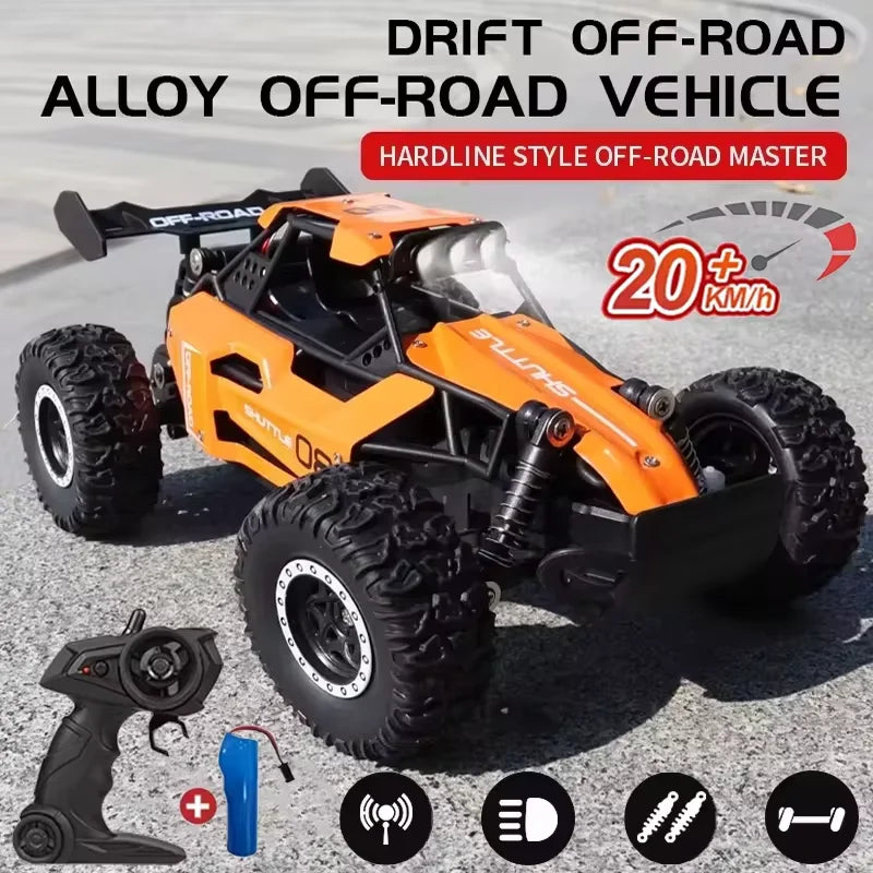 RC Cars Off Road Truck 1:16 2WD With LED Outdoor Remote Control Cars 20KM/H High Speed Drift Monster 2x2 for Kid Adult Toy Gifts