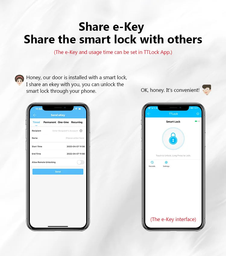 Easy Replacement Cylinder Smart Lock APP TTlock Bluetooth Fingerprint Password NFC Unlock Auto Lock/ Unlock With Battery Z-18