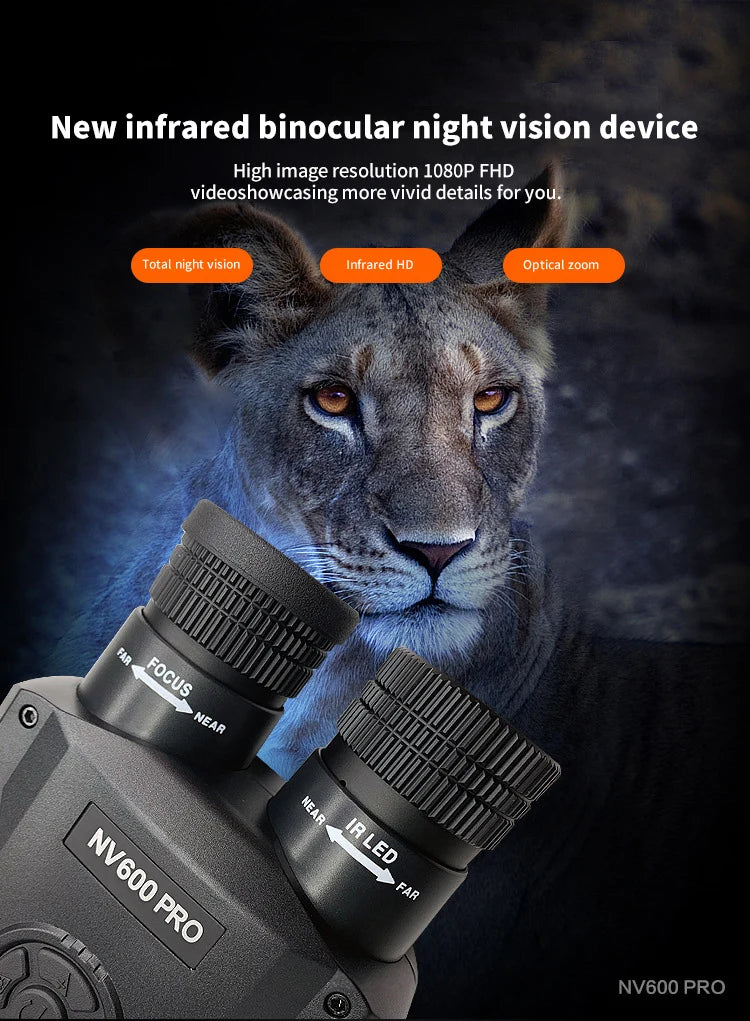 5K Night Vision Binoculars HD Full Dark 500M With Screen Digital Zoom Infrared Goggles Observing Animals Camping Hunting