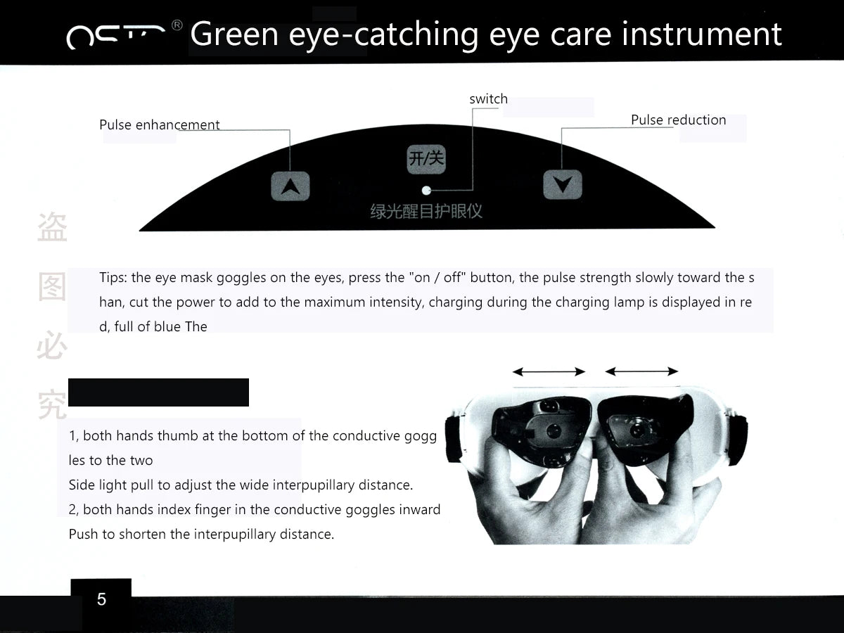 Optics 3D Eye Massager Restore Myopia Glasses EMS Acupressure Eye Care Head Massage Three months to restore 120 degree Vision