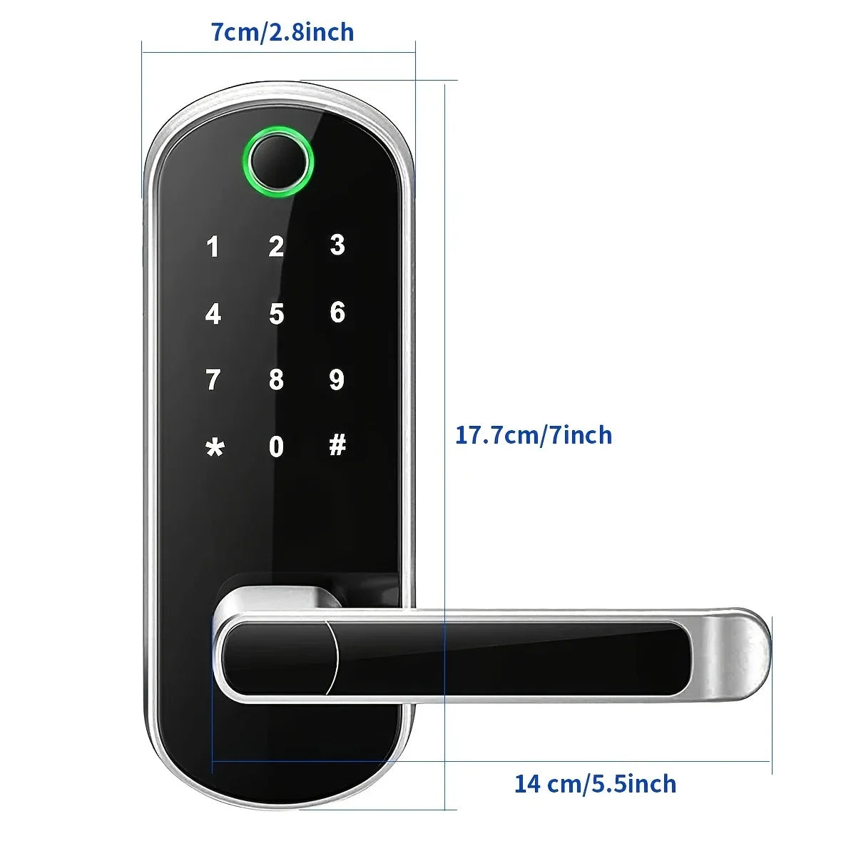 Smart Fingerprint Door Lock App Remote Control Keyless WIFI Digital Touchscreen Lock IP67 NFC Waterproof with 2 IC Cards