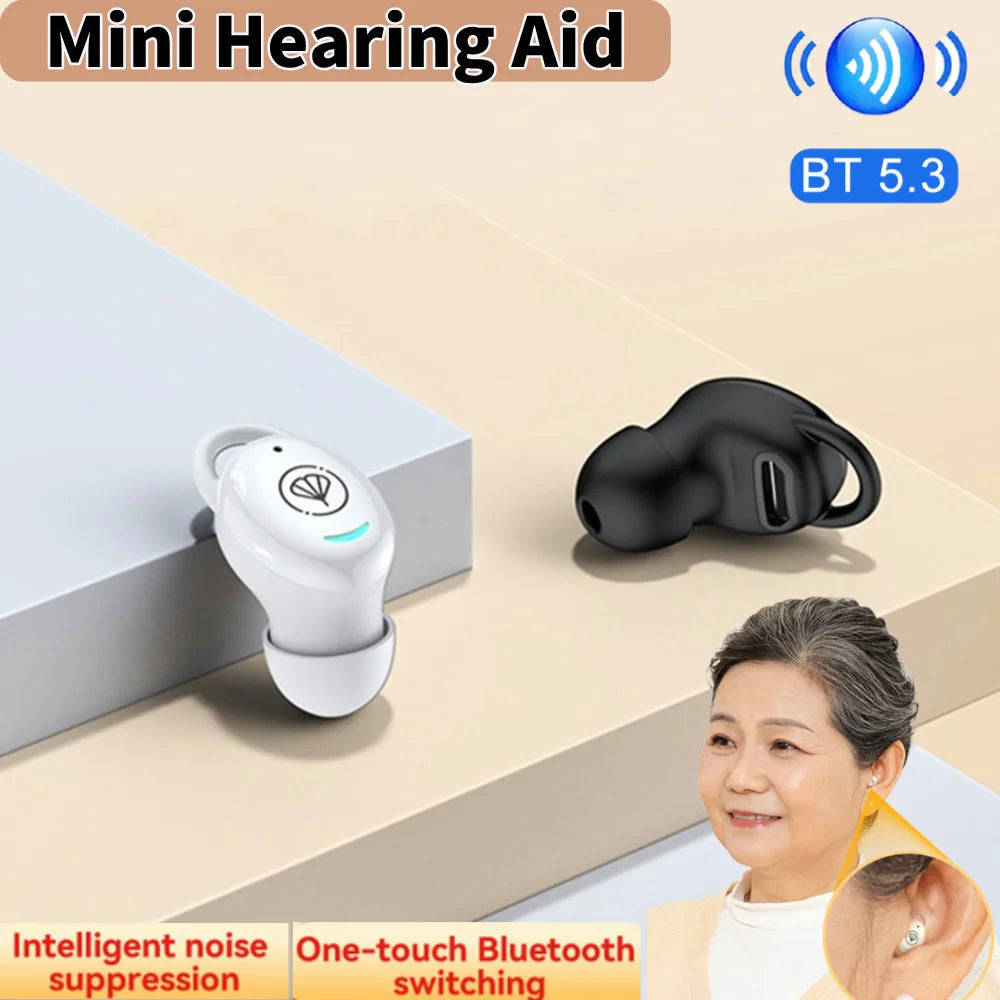Hearing Aids Mini Sound Amplifier Rechargeable Bluetooth Earphone Wireless In-Ear Earbuds for The Elderly Audifonos Noise Cancel