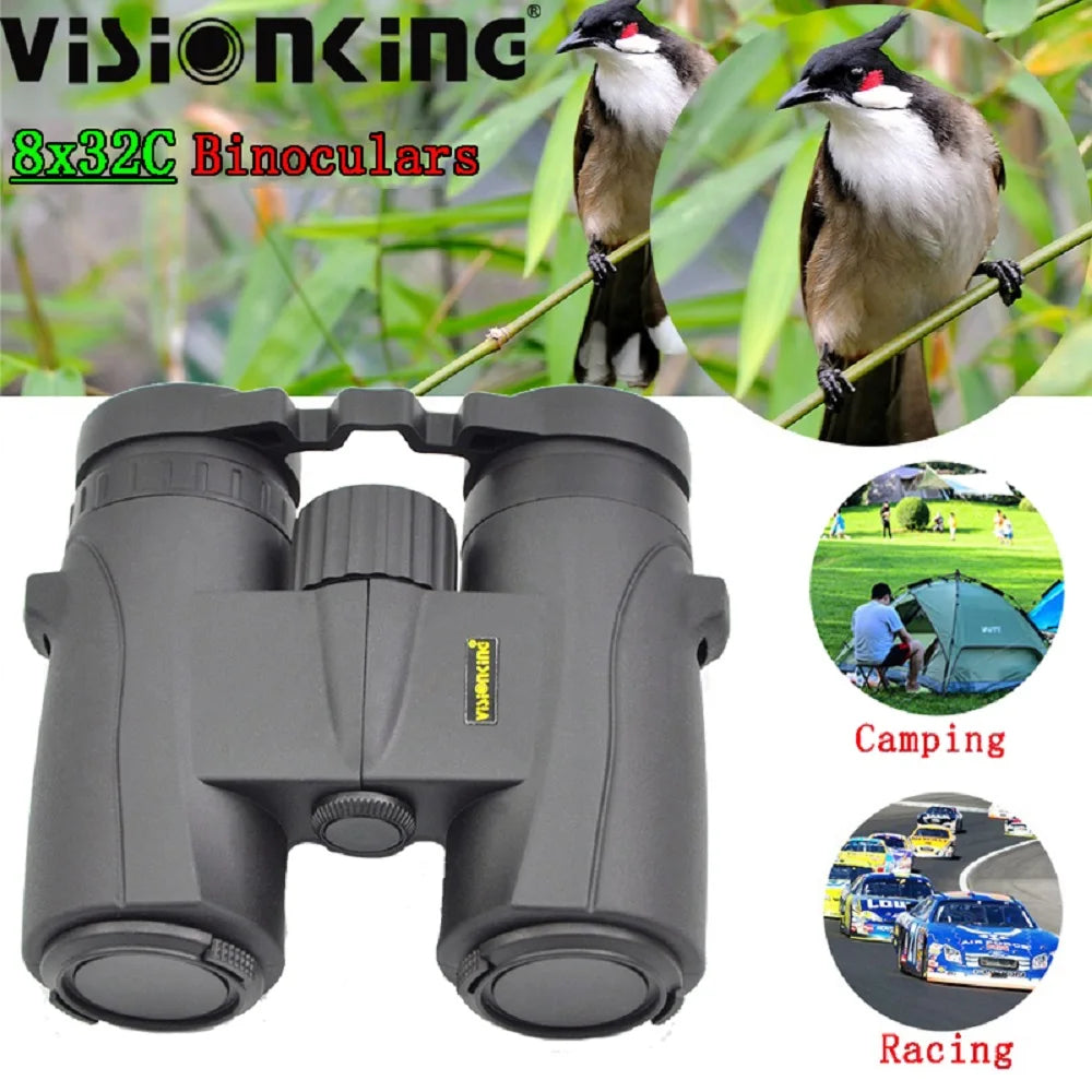 Visionking HD 8x32 Binoculars Professional Portable Bak4 FMC Waterproof High Power Outdoor Birdwatching Camping Hiking Telescope