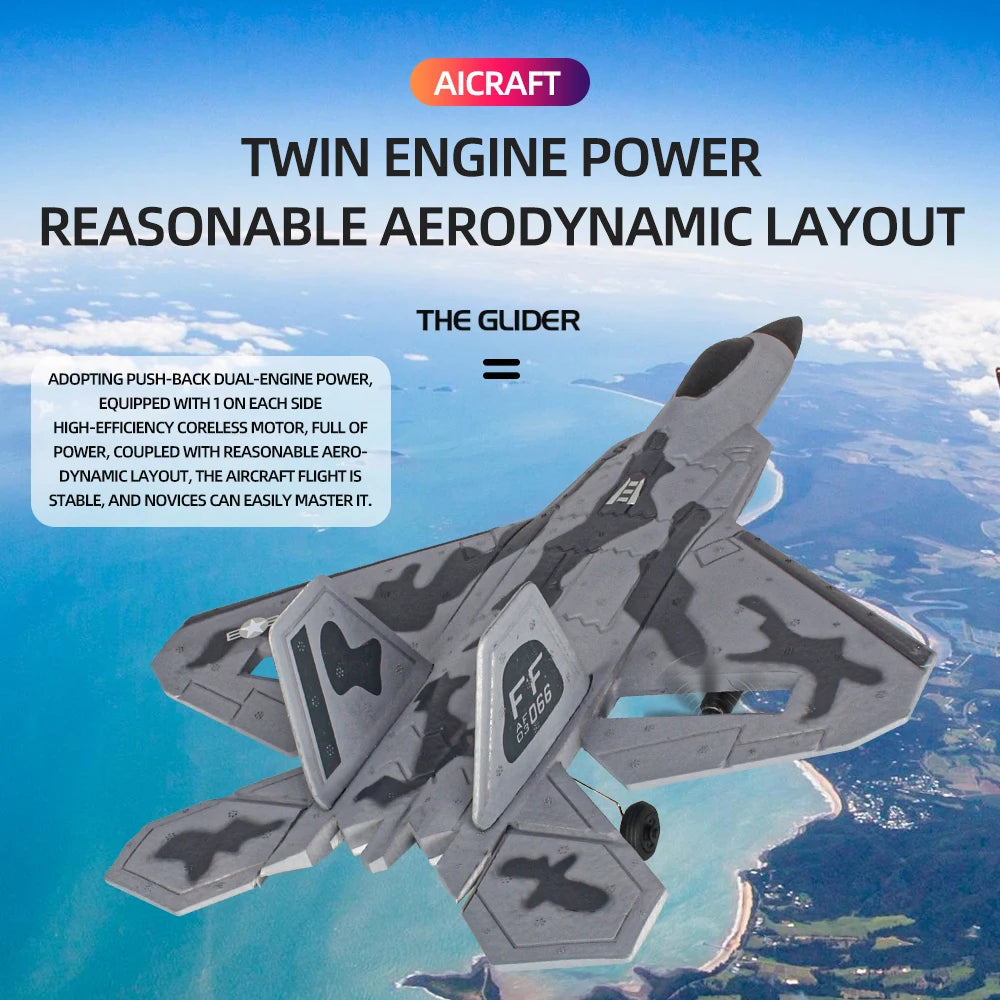 RC Plane, simulation RC fixed-wing glider, 2 channels RC combat aircraft, 2.4G control easy to fly for beginners&adults&boys