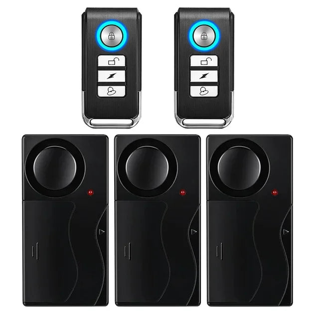 Camluxy Anti-Theft Alarm 110db Loud Door and Window Alarm Wireless Vibration Alarm with Remote Control Bicycle Security Sensors