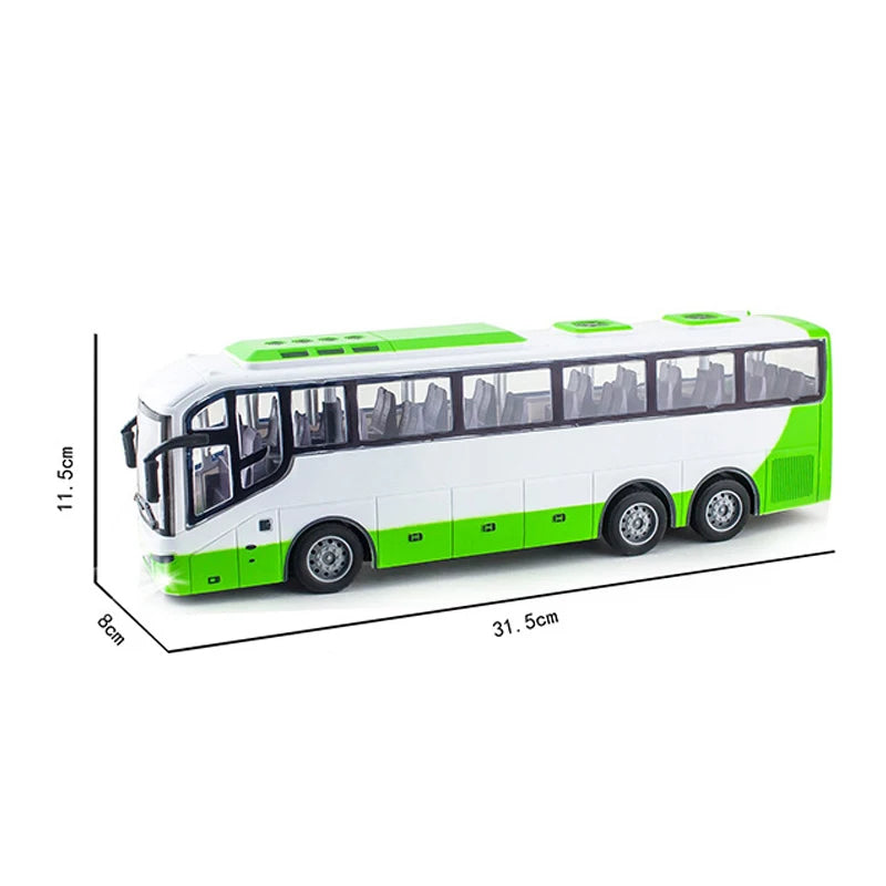 1/30 Rc Bus Electric Remote Control Car with Light Tour Bus School City Model 27Mhz Radio Controlled Machine Toys for Boys Kids