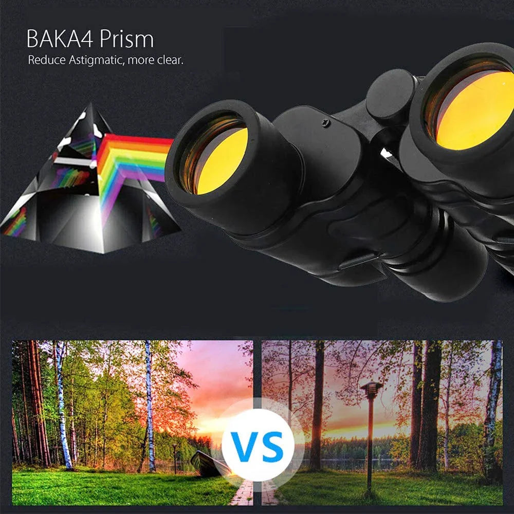 ‌60x60 High-Power Binoculars with BAK4 Prism & Night Vision - 3000M Range for Hunting, Camping & Outdoor Adventures