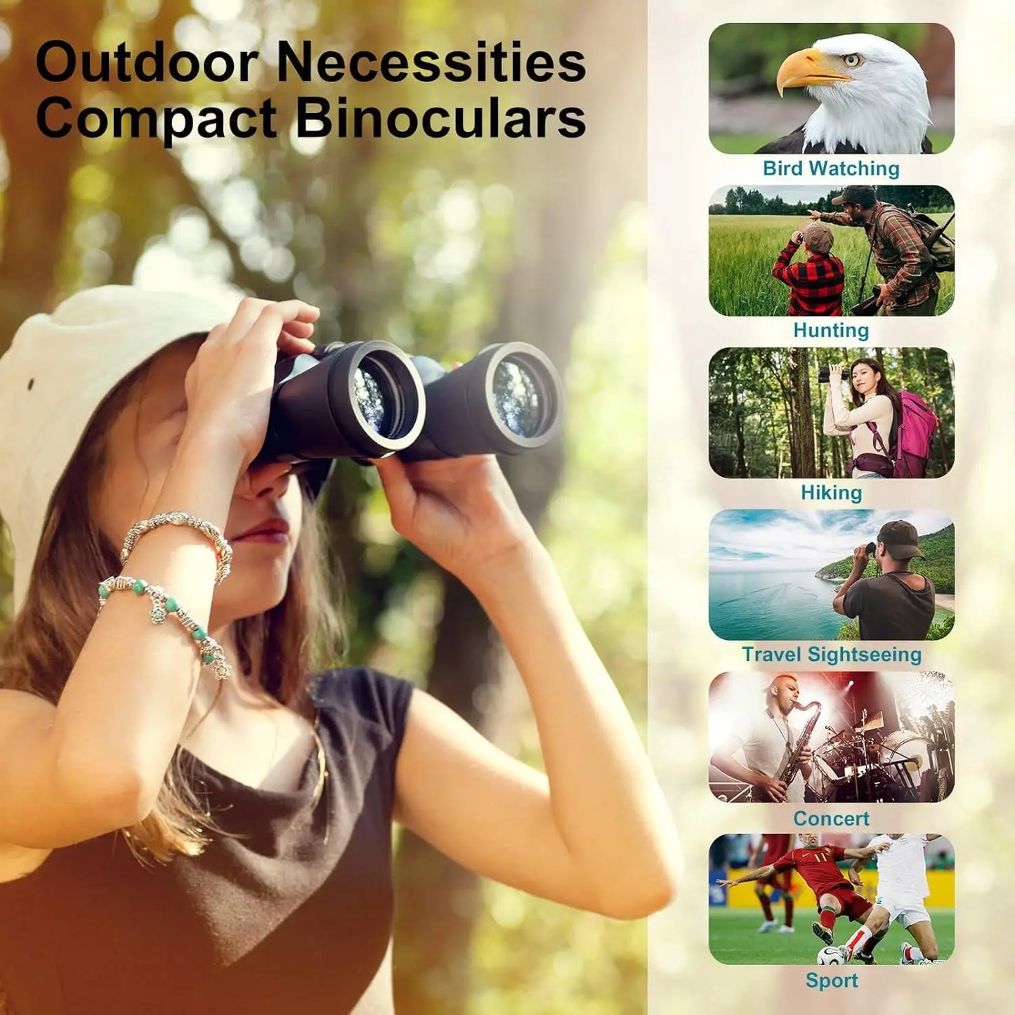 20x50 Powerful Binoculars for Adults IP67 Waterproof Large View Binocular With Clear Low Light Vision for Hunting Travel Outdoor