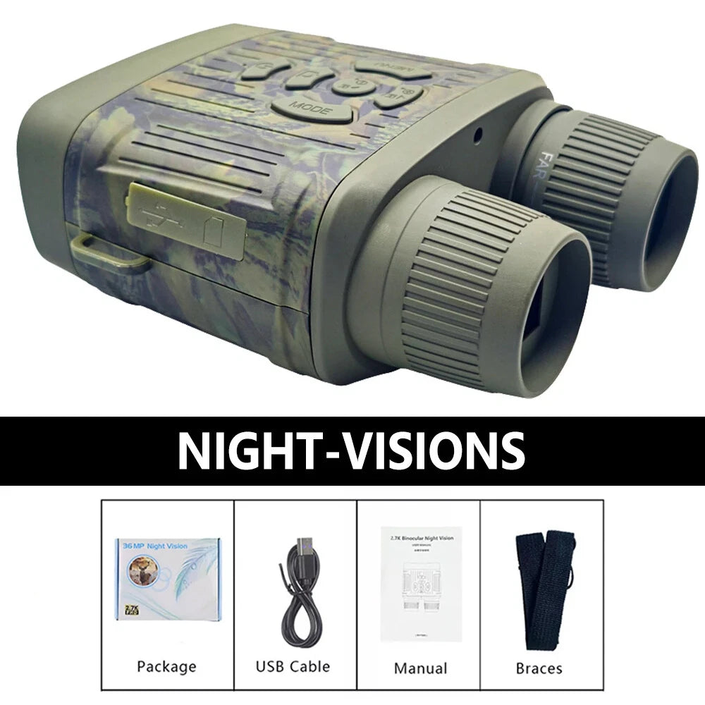2.7K Night Vision Binocular Telescope 10x Digital Zoom Infrared Night Vision Device Telescope For Hunting Camping Video Record